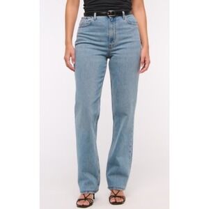 ABERCROMBIE & FITCH Curve 90s High Rise Straight Jeans Medium Wash Women Size 26